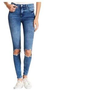 Free People High-Rise Ripped Knee Skinny Jeans
